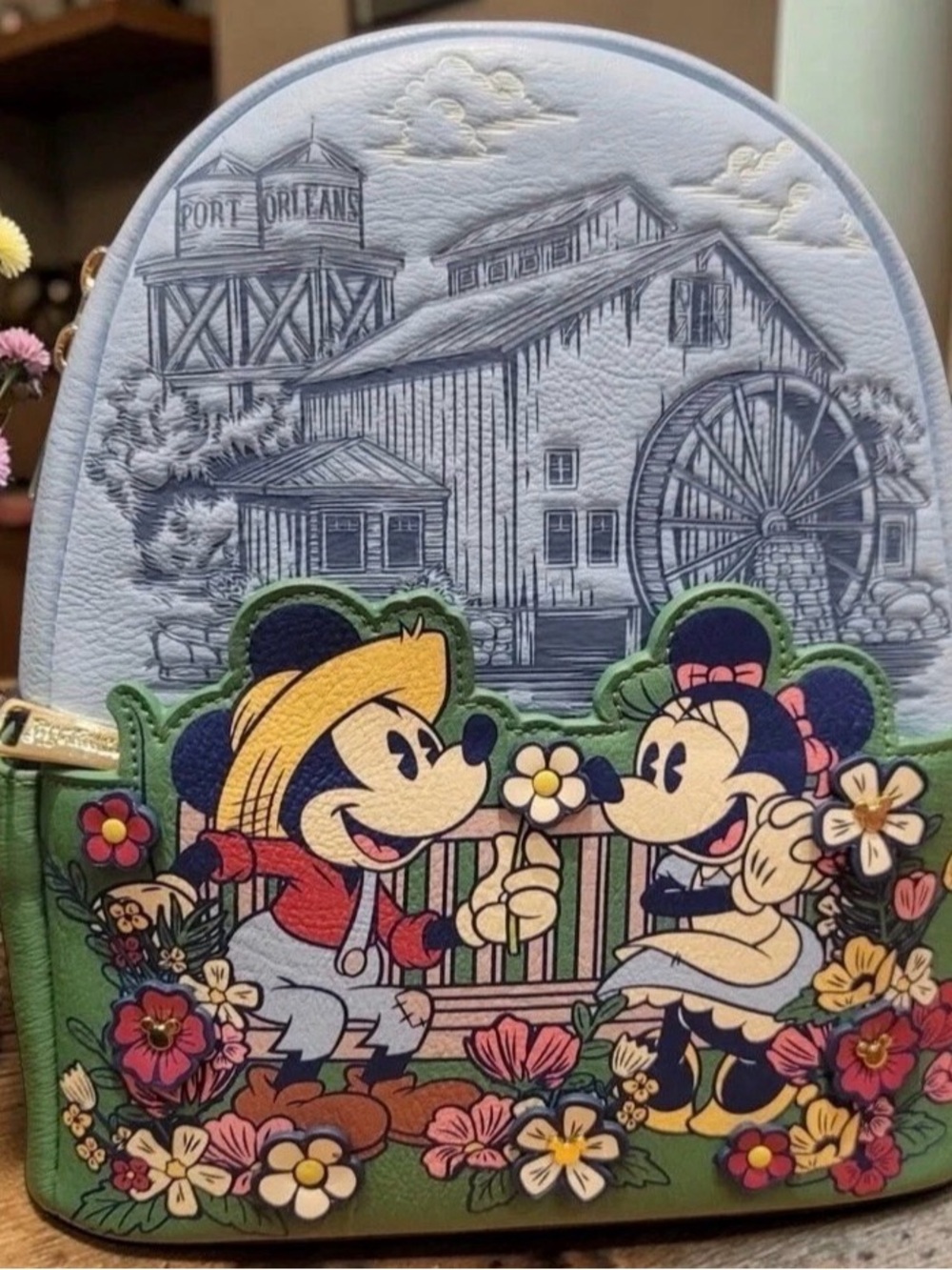 Loungefly Port Orleans Riverside Resort Mickey Minnie Mouse Disney Mini Backpack